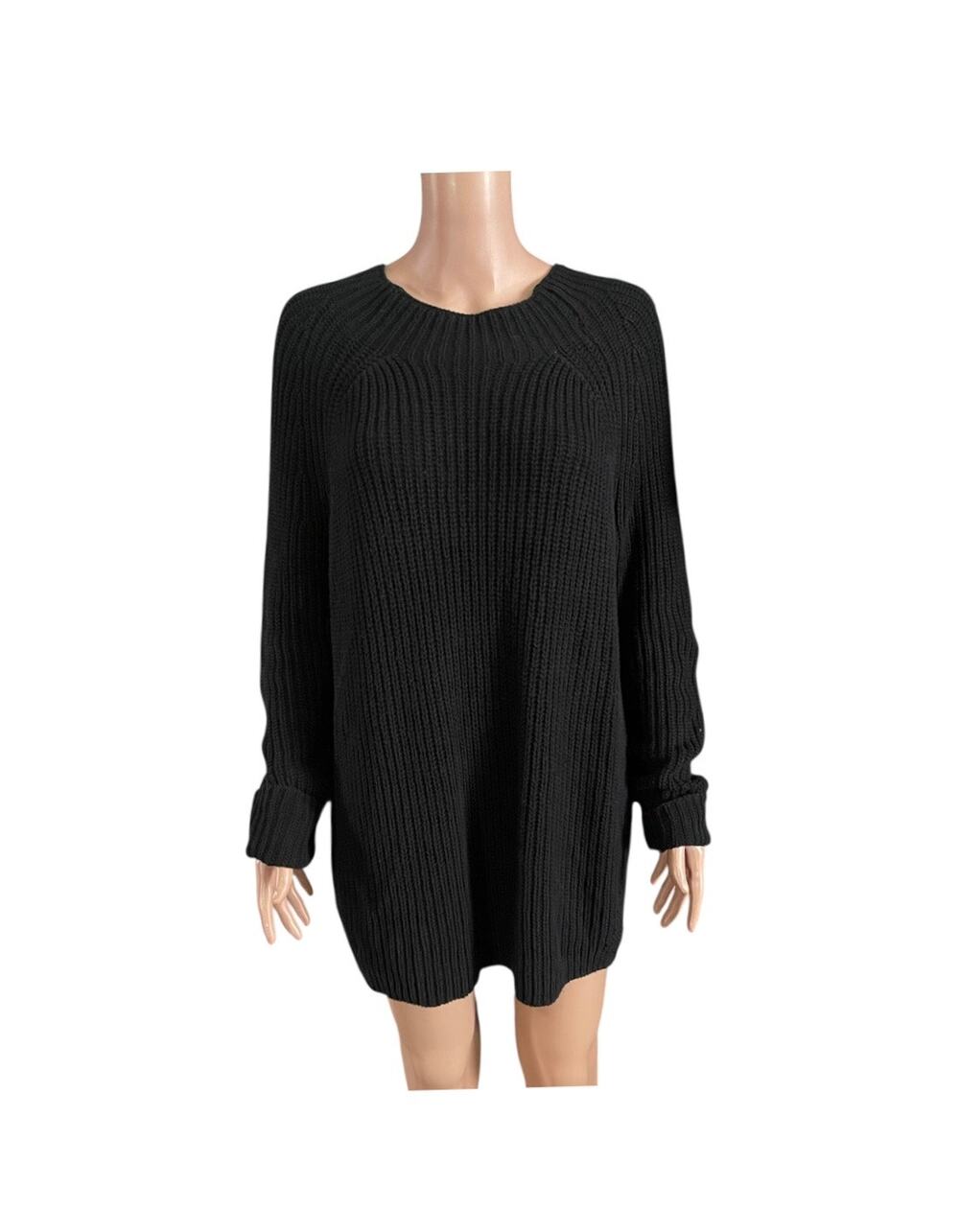 Loft black cotton blend ribbed mock neck sweater size Medium
